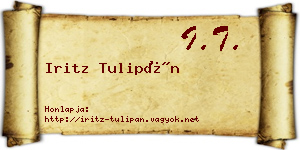 Iritz Tulipán névjegykártya